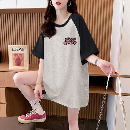 おすすめ 切り替え 定番シンプル プリント 4色選択 半袖Tシャツ＜F-8583＞