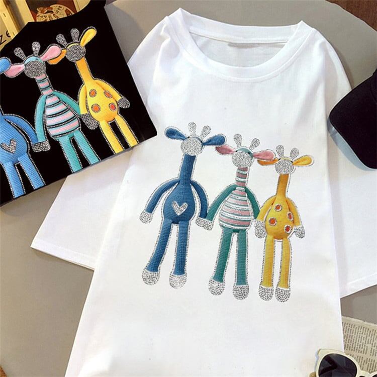 活躍する優秀アイテム ホットダイヤモンド 高見えデザイン 全2色 半袖Tシャツ<F-9250>