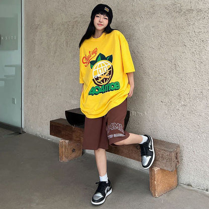 話題沸騰中 おしゃれ度高め 活躍する優秀アイテム プリント 半袖 Tシャツ F-9325