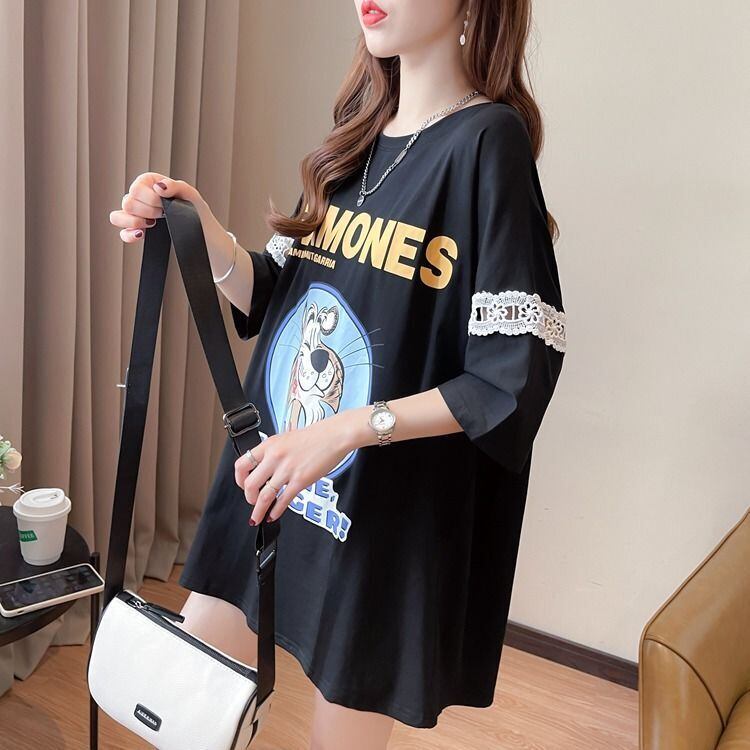 新商品 プリント ファッション ゆったり 全4色 半袖 Tシャツ＜F-11493＞