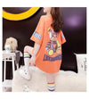 質感のいい   熊柄 オーバーサイズ Tシャツ ＜F-2878＞