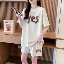 主役級 カジュアル シンプル 半袖Ｔシャツⅹパンツセット全2色<F-11662>