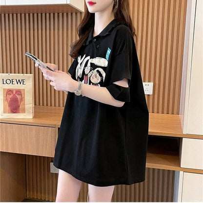 美人度アップ   可愛いウサギちゃん Tシャツ ゆったり半袖 ＜F-2956＞