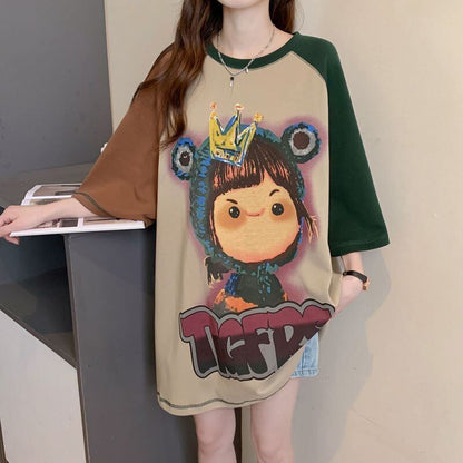 話題沸騰中 ビッグロゴ お勧めカラーマッチング ゆったり 半袖Tシャツ＜F-8350＞