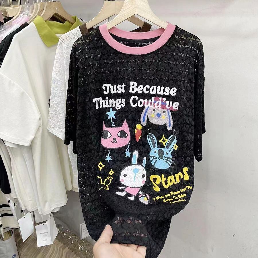 【半額！期間限定！！】新商品 キュート 超人気 プリント 2色半袖Tシャツ＜F-8520＞