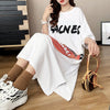 スタイリッシュ プリント カジュアル Tシャツ カットソー ワンピース＜F-8285＞