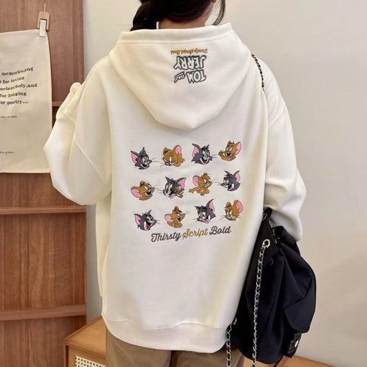 【裏起毛】質感のいい刺?ロゴゆったり厚手フード付きパーカ全2色F-4612