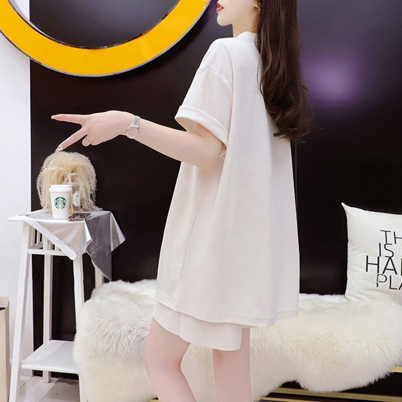 超人気 プリント カジュアル 半袖Ｔシャツⅹパンツセット全3色 <F-8528>