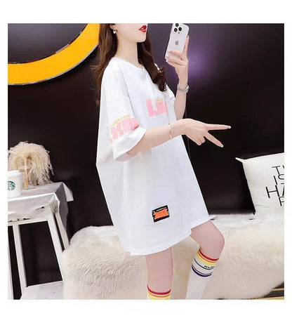 質感のいい   熊柄 オーバーサイズ Tシャツ ＜F-2878＞