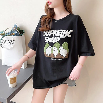 合わせやすい   チャーミング Tシャツ カットソー＜F-3480＞