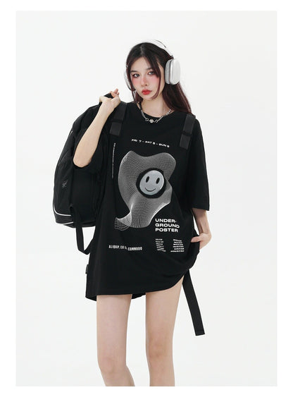 話題沸騰中 特別デザイン スタイルアップ効果抜群 ゆったり 男女兼用 半袖Tシャツ＜F-9060＞