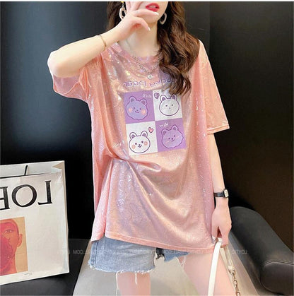 【半額！期間限定！！】アイスシルク半袖Tシャツ<F-5004>