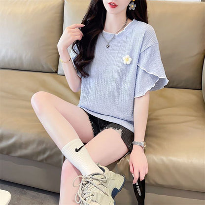 美人度アップ スウィート キュート 5色選択 半袖Tシャツ＜F-8578＞