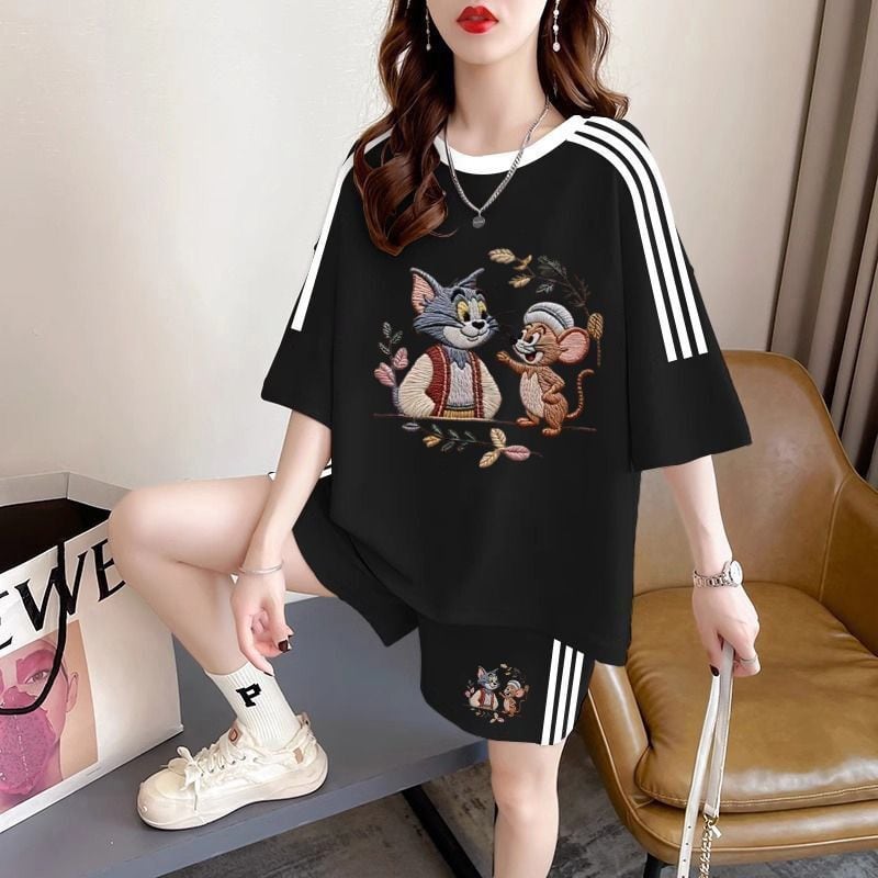 柔らか素材 半袖 Tシャツ＋パンツ セットアップ F-13236