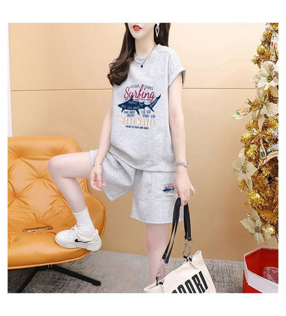 今季マストバイ ファッション カジュアル 半袖Ｔシャツⅹパンツセット全3色 <F-8265>