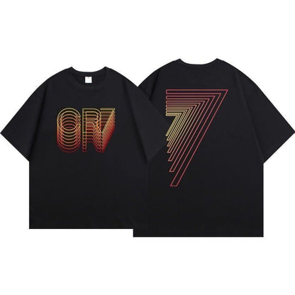 早い者勝ち アバンギャルド 大活躍 プリント 2色 半袖TシャツF-8835