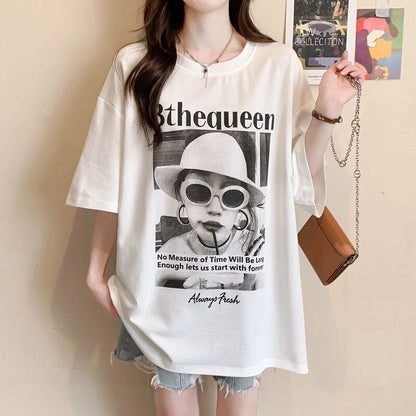 話題沸騰中 レース アバンギャルド 切り替え ホットダイヤモンド 3色選択 半袖Tシャツ＜F-8547＞