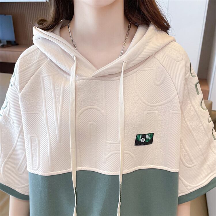 高級感 帽子付き 半袖 Tシャツ スウェット ＜F-8640＞