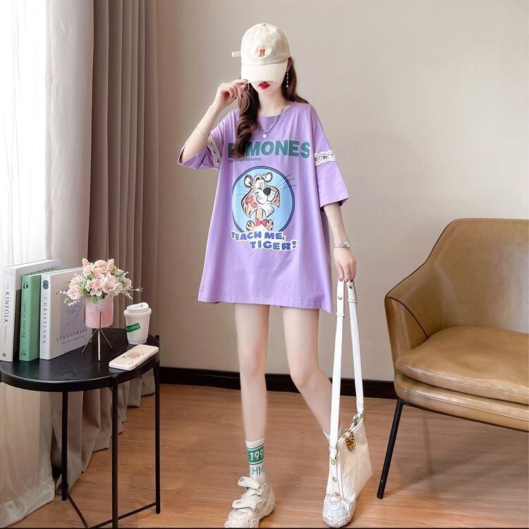 新商品 プリント ファッション ゆったり 全4色 半袖 Tシャツ＜F-11493＞