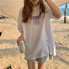 着心地良い   アルファベット Tシャツ ゆったり半袖 ＜F-2851＞