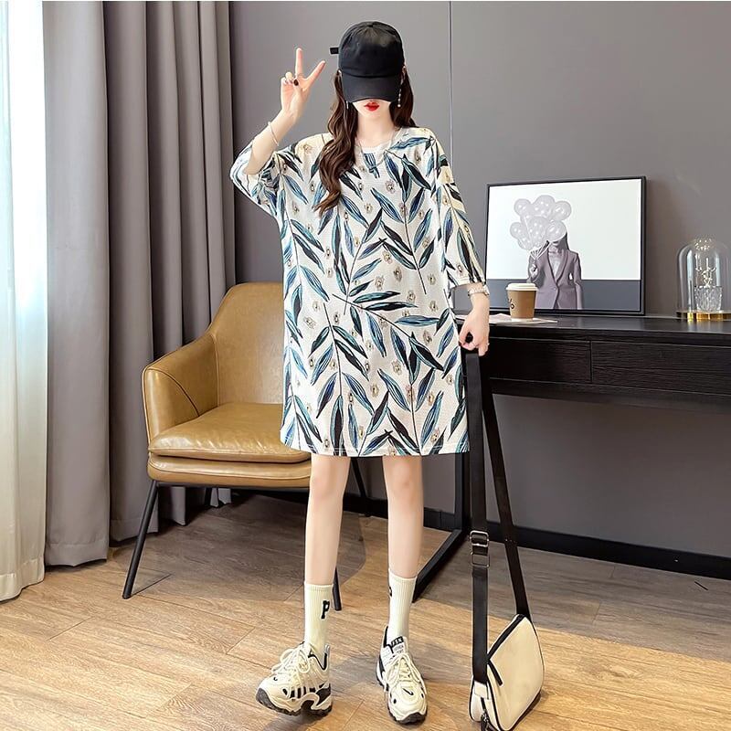 美人度アップ   オシャレ感たっぷり カットソー ワンピース＜F-3493＞