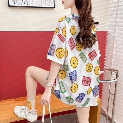 カジュアル お洒落 ラウンドネック Tシャツ カットソー トップス＜isf-3177＞
