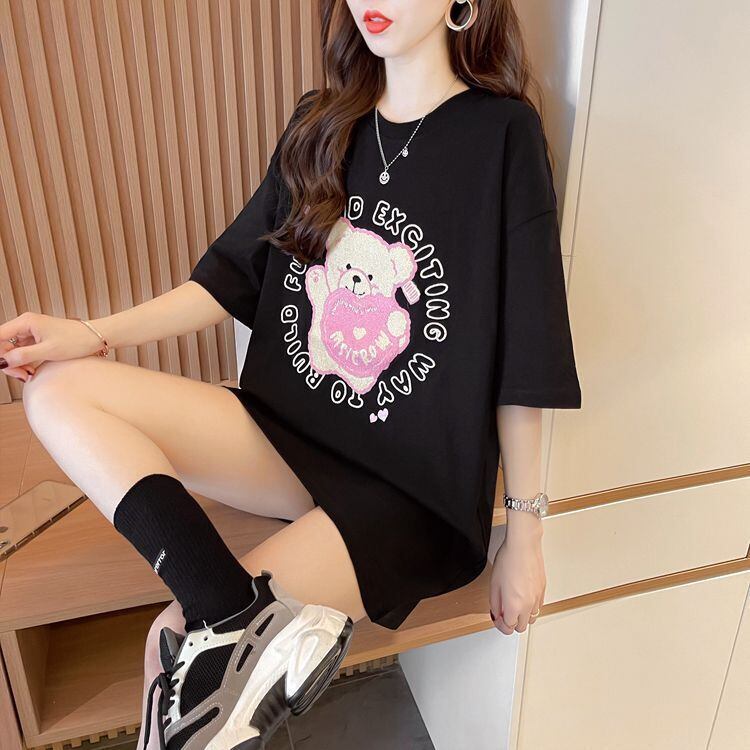美人度アップ 好感度UP 海外トレンド カジュアル 全3色 半袖 Tシャツ ＜F-11641＞