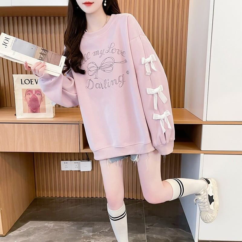 目を奪われる キュート 美人度アップ リボン 全2色 パーカー＜F-9631＞