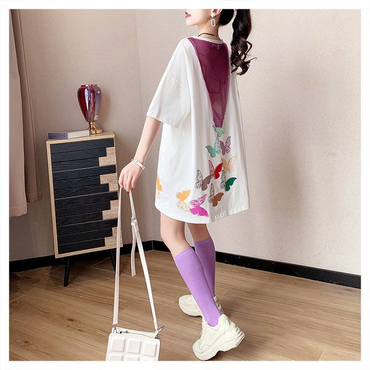 絶対欲しい レース おしゃれ度高め 透かし彫り プリント 3色選択 半袖 Tシャツ F-9081