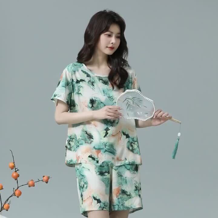 売り切れ必至 ファッション 今季マストバイ 半袖Ｔシャツⅹパンツセット全6色 パジャマ<F-11551>