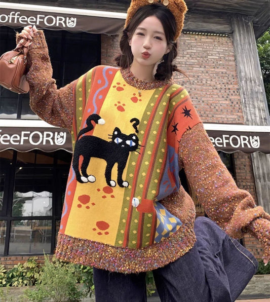 話題沸騰中 大人可愛い 海外トレンド 柔らかくて優しい印象 ニットセーターF-9762