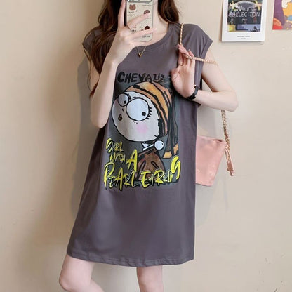 真夏も快適 着心地良い ファッション感満々 プリント全4色 ノースリーブ Tシャツ カットソー＜F-9161＞