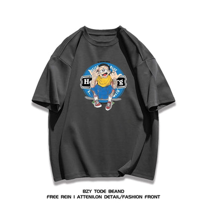 男女兼用 快適 プリント 半袖 Tシャツ F-13288