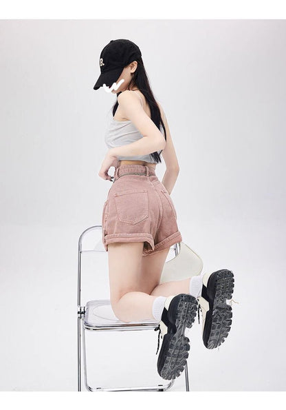 絶対流行 個性派 ゆったり感アップ 全3色 デニムショートパンツ ＜F-8794＞