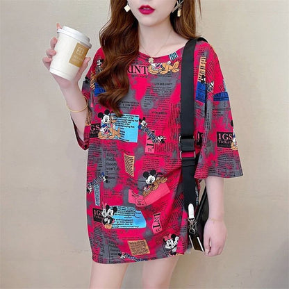 タイドクールデザインセンス半袖フルプリントTシャツ<F-2907>