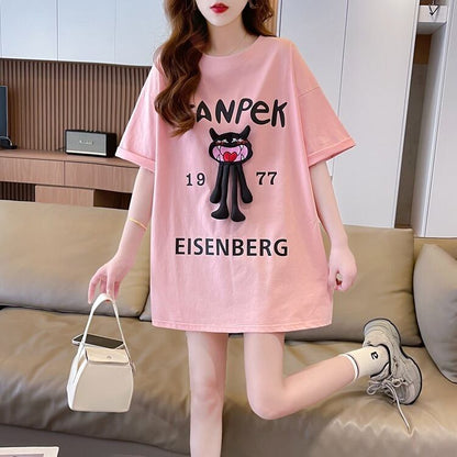 今季マストバイ ファッション 新商品 プリント ゆったり 全4色 半袖 Tシャツ＜F-11365＞