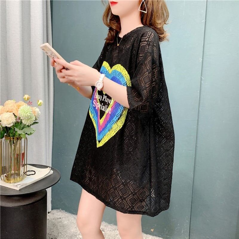 デザイン感   チャーミング Tシャツ カットソー＜F-3115＞