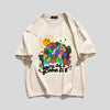 スタイルアップ効果抜群 キュート カジュアル ルーズ プリント全6色 半袖TシャツF-8970