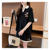 定番シンプル 切り替え カジュアル 半袖Ｔシャツⅹパンツセット全3色 <F-8267>