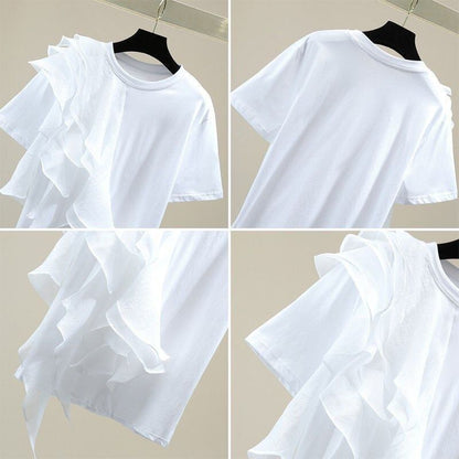 好感度100％ 早い者勝ち 絶対流行 カジュアル 2色選択 Tシャツ<F-11896>