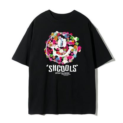 話題沸騰中 スマイリー カジュアル 半袖 Tシャツ <F-8651>