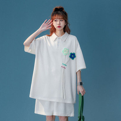 期間限定 ゆったり感アップ ファッション Tシャツ＋ショートパンツ セットアップ＜F-8679＞