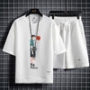 男女兼用 上質 プリント Tシャツ & ショーツ セットアップ F-7062