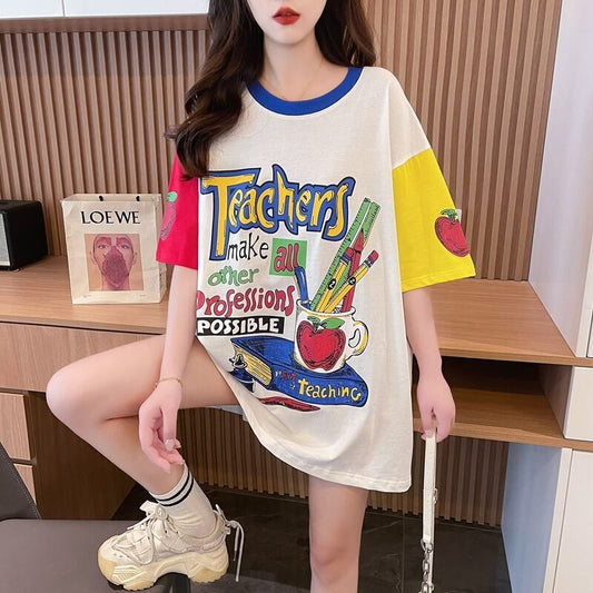 【半額！期間限定！！】カジュアル ルーズ キュート Tシャツ<F-6611>
