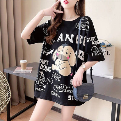 早い者勝ち   ファッション プリント半袖Tシャツ 全3色<F-4894>
