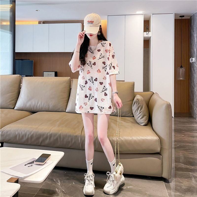 【半額！期間限定！！】売り切れ必至 アバンギャルド カジュアル プリント 半袖Tシャツ＜F-8577＞