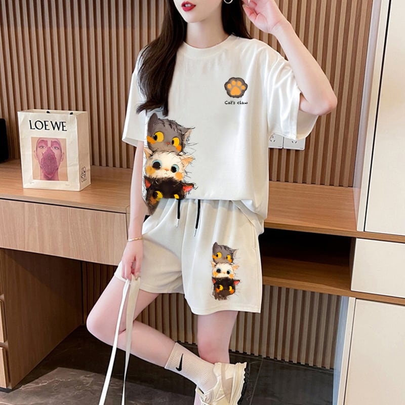 組み合わせやすい　半袖 Tシャツ＋パンツ 　セットアップ F-13148