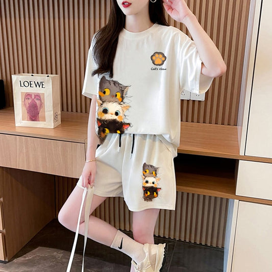 組み合わせやすい　半袖 Tシャツ＋パンツ 　セットアップ F-13148