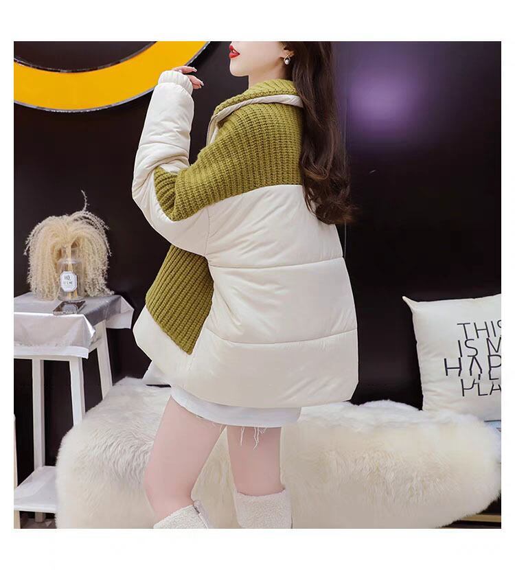 定番シンプル   切り替えニットゆったりジャケット全2色コート<F-4640>