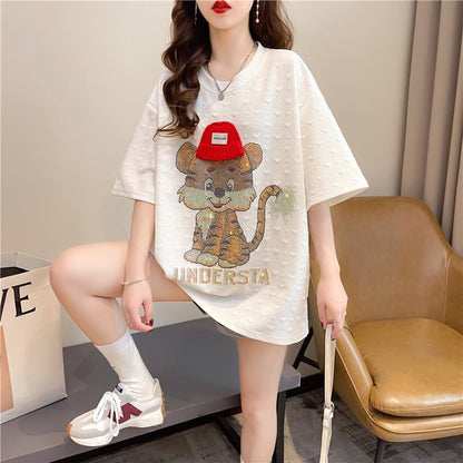 デザイン感   チャーミング Tシャツ カットソー＜F-3401＞